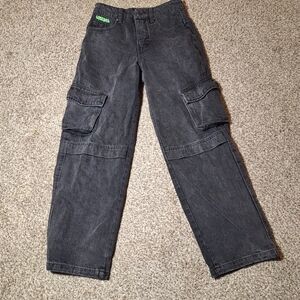 Empyre Cargo Pants Women’s Size 2 Black Denim Jeans Work Baggy Skate Streetwear